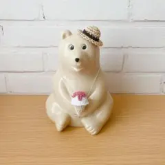 しろくま貯金箱 アイスクリーム＆麦わら帽子セット いちごソース