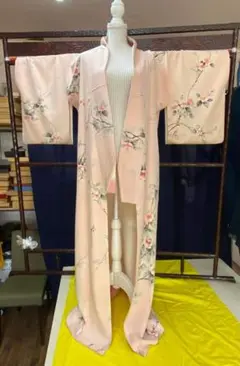 TK-011.着物・正絹・訪問着・中古・ピンク色