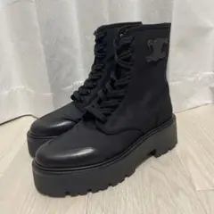 CELINE セリーヌ バルキー レースアップ ブーツ 38 トリンオフ 厚底