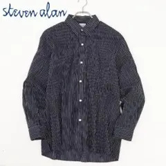 B7473■スティーブンアラン LOOSE FIT ストライプ 長袖 シャツ L