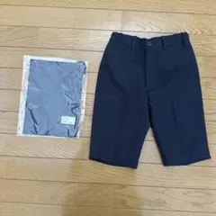 ネイビー ハーフパンツ 130cm :紺色巾着付き