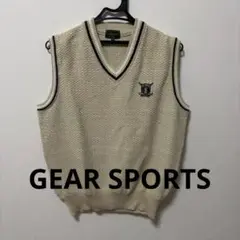 GEAR SPORTS アイボリー Vネックベスト M ゴルフウェア