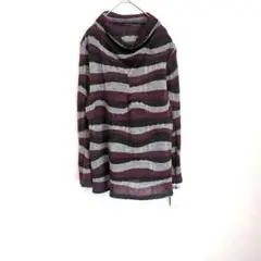 新品　SINCERE　サンセール　ボーダー　長袖　透け感　ニット　ウール混　M