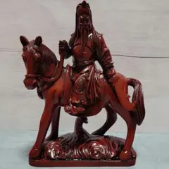 三国志 中国武将 関羽 騎馬像 置物