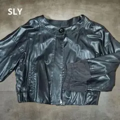 SLY スライ レザージャケット ジャンパー ボリューム袖 袖切り替え