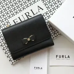 【新品】 FURLA BABYLON 三つ折り財布 ブラック リボン