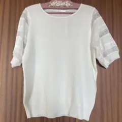 【新品未使用】半袖　ニット　セーター　白