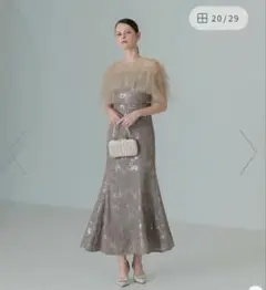 【新品未使用】LEJA チュールフリルボレロペイントマーメイドワンピースドレス