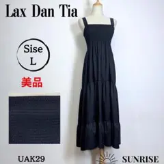 ★美品★ Lax Dan Tia ノースリーブ ロングワンピース ブラック L