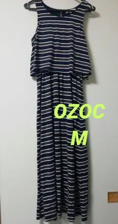OZOC オゾック ノースリーブ ボーダー ロングワンピース M