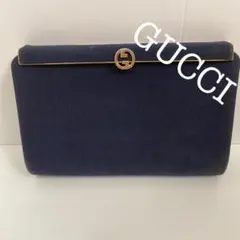 GUCCI グッチ クラッチバック ポーチ オールドグッチ マーモント ネイビー
