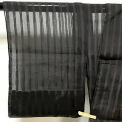 値下げ不可C301正絹　夏着物　黒地　スモールサイズ　リメイク