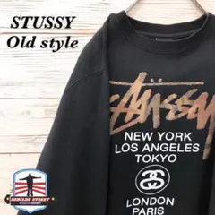 《希少》ステューシー STUSSY ☆ スウェット L デカロゴ ブラック