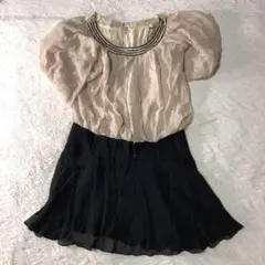 美品 グレースコンチネンタル ひざ丈 ワンピース シルク 100% S