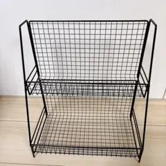 新品❣️匿名配送✨ブラック ワイヤーラック 二段式 収納