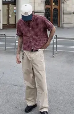 半袖チェックシャツ