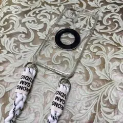 クリア iPhoneケース ショルダーストラップ付き