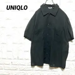 UNIQLO ユニクロ半袖シアーブラウス メンズ ブラック サイズ3XL汚れあり