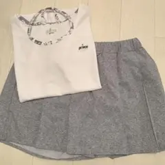 セットアップ プリンス テニスウエア グレー シャツ キュロット