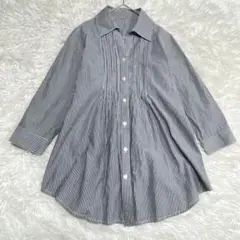CECI OU CELA　ストライプ Aライン シャツ　リボン　美品　38 M