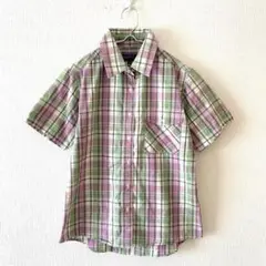 ☆【ビジョンピークス】ボタンシャツ チェック柄 綿混 フルボタン アウトドア M