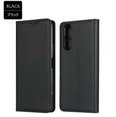 Xperia 10 II ケース 手帳型（BLACK）