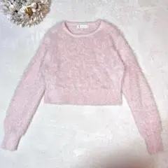 ロペピクニック◇クロップドフェザーニット セーター ふわふわ もこもこ 38