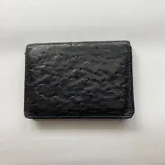 オーストリッチレザー 名刺入れ 黒