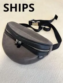 SHIPS ラウンド型ボディバッグ グレー