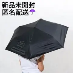 新品未開封 3COINS スリコ 晴雨兼用折傘自動開閉ロゴ ブラック
