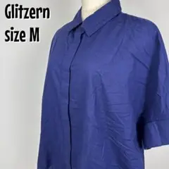 【0261】 Glitzern 半袖 コットンシャツ ネイビー Mサイズ