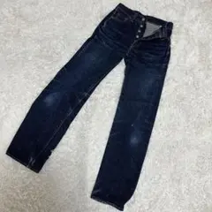 【美品】インターナショナルワールドジーンズ　ボタンフライ　赤耳　サイズ26 紺