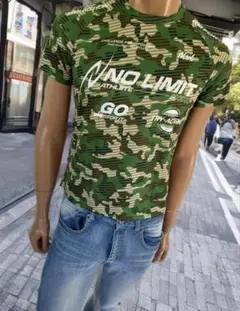NISHI ニシ 陸上競技 Tシャツ メンズM ＊体感Sサイズ カモ柄