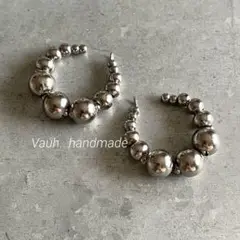 handmadeステンレスball イヤカフ S ノンホールピアス 金アレ対応