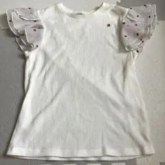 アプレレクール 140cm ワッフルレース・フリル半袖Tシャツ