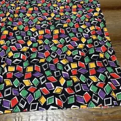 Vintage 未使用 ダイヤ柄 コットン生地 巾110x74cm ハンドメイド
