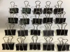 ダブルクリップ 20個セット 黒 口幅25mm 他の文具とのまとめ買い歓迎！