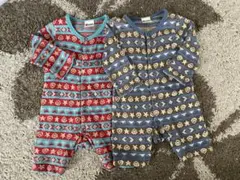 eab baby ロンパース　長袖　80 2点セット　双子　お揃い BEBE