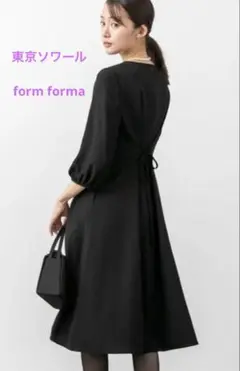 美品ゼクシィ掲載スピンドル仕様・調節可洗えるフレアワンピース ブラックフォーマル