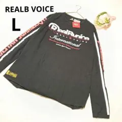 新品 リアルビーボイス 長袖Tシャツ メンズ黒 プリント トップス 綿/L