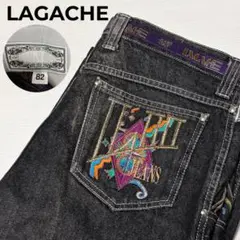 LAGACHE ラガチェ デニム パンツ ヴィンテージ 刺繍 派手 金ボタン