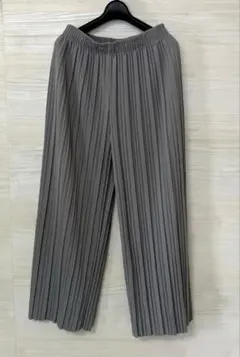 グレー プリーツ ワイドパンツ　古着