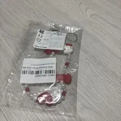ハローキティ ビーズストラップ 赤白