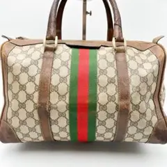 人気✨ GUCCI グッチ GG シェリーライン ボストン ハンドバッグ 肩かけ