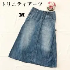 トリニティアーツ　レディース　ロングデニムスカート　フレア　ブルー　Mサイズ