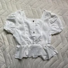 SHEIN ホワイト フリル付きトップス 10Y（新品）