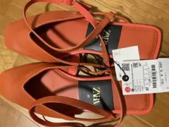 ZARA サンダル　朱色