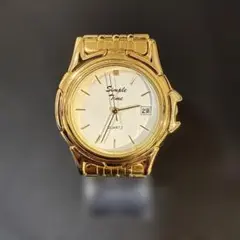 Simple Time ゴールド クォーツ腕時計　ユニセックス