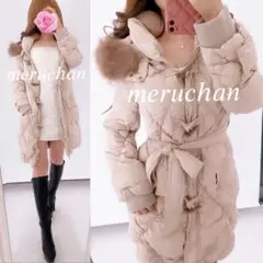 美品★qualite【定価7万】ロングダウンジャケット コート リアルファー
