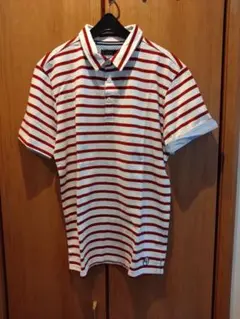 ポロシャツ(赤ボーダー)